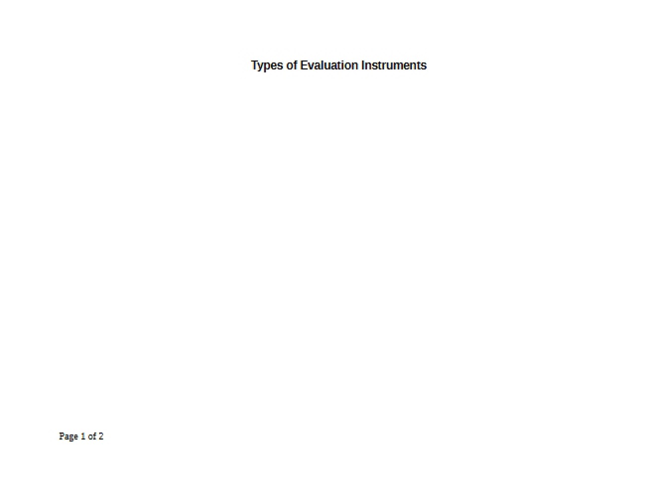 Evaluation Instrument Types
