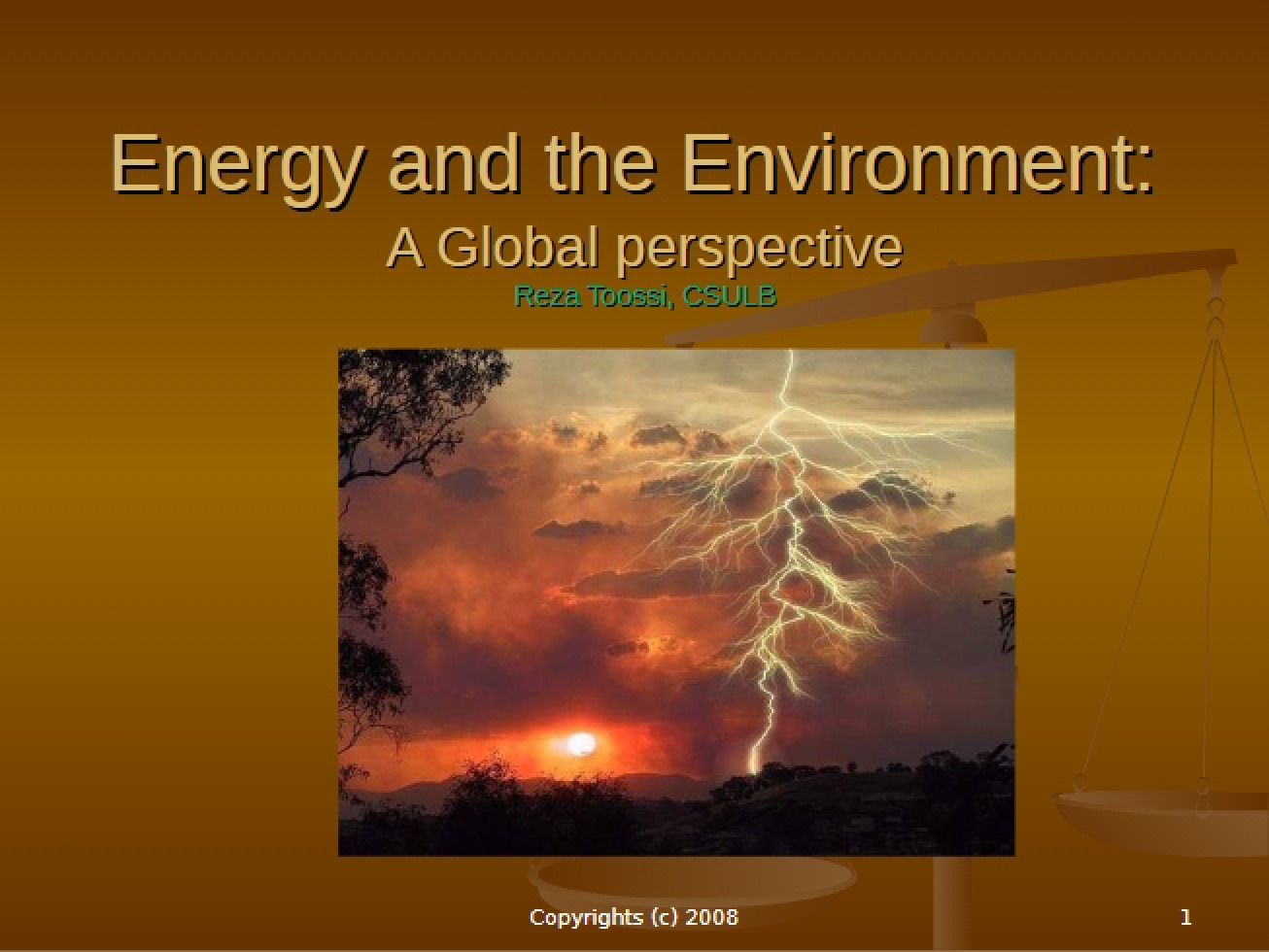 Global Perspective on Energy and Environment