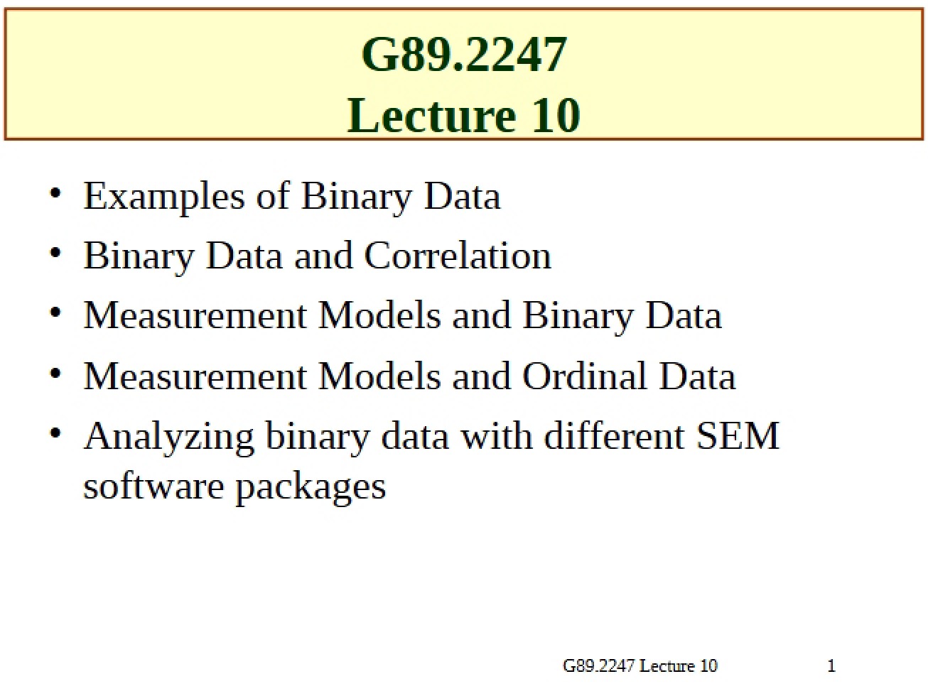 SEM Lecture Notes