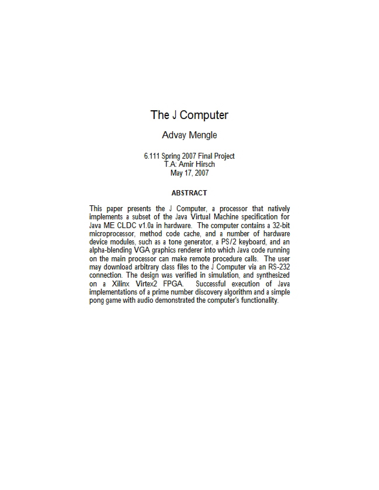 Computer J