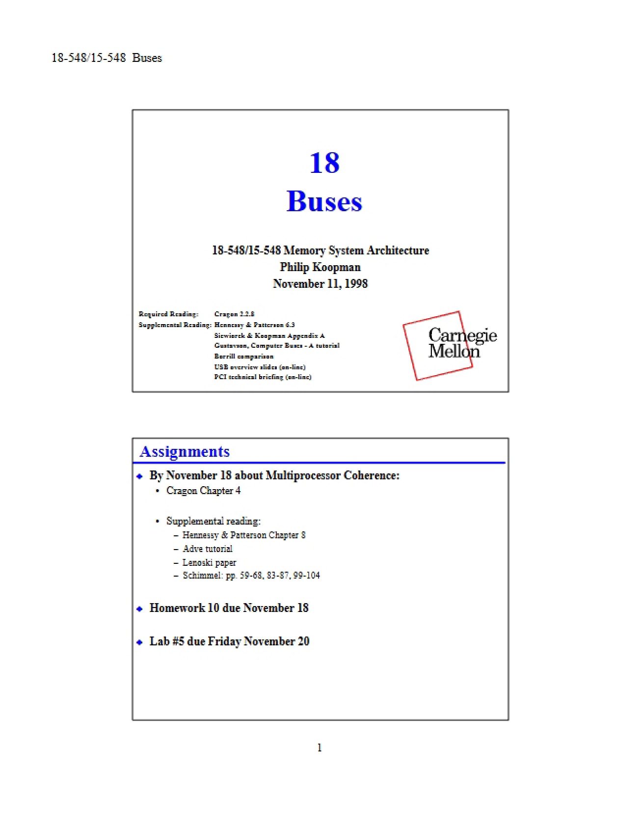 Architecture of Buses