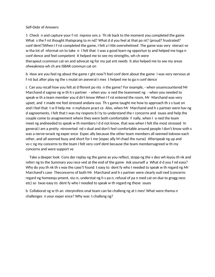 Week 7 Debrief