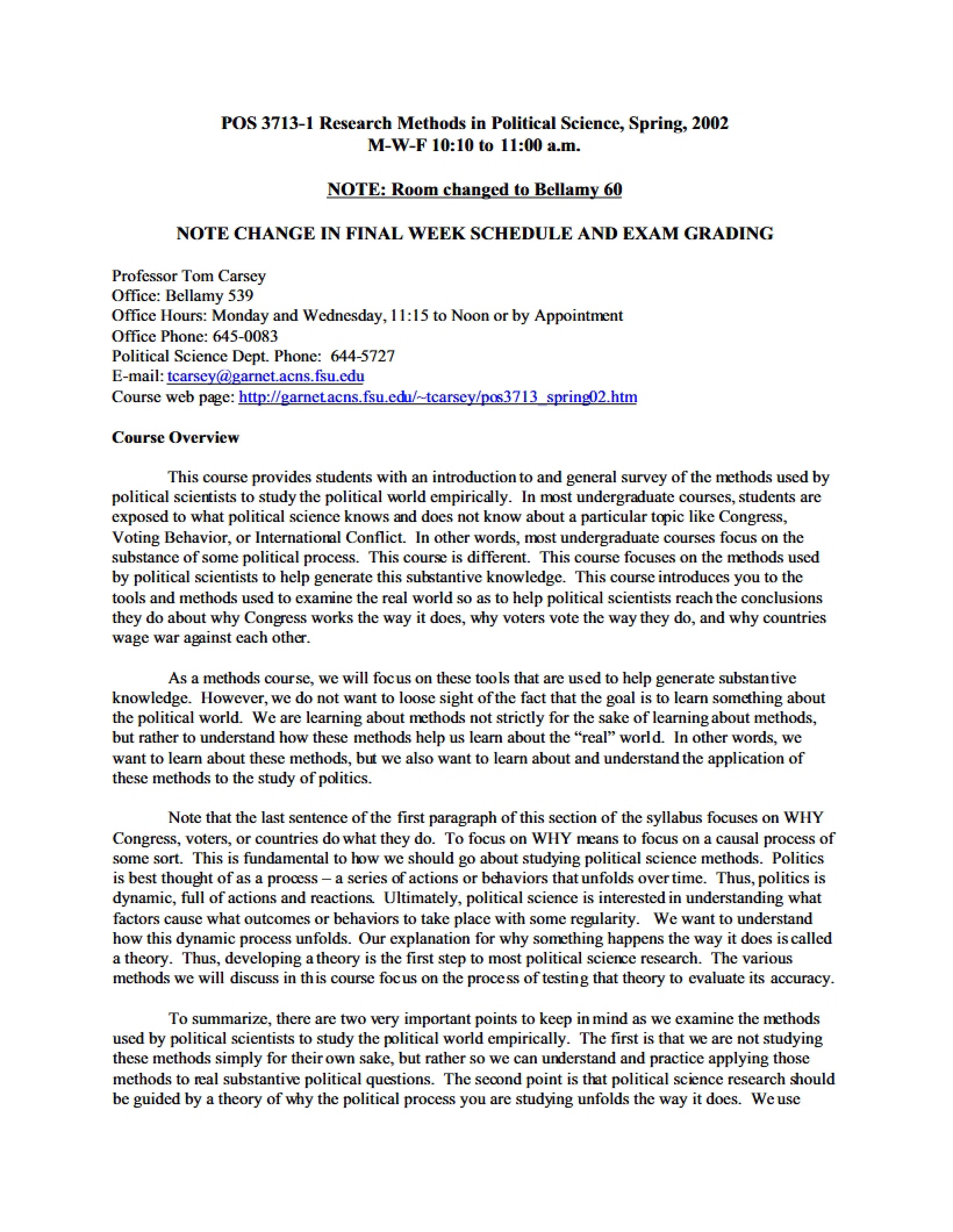 Research Methods Poli Sci Syllabus