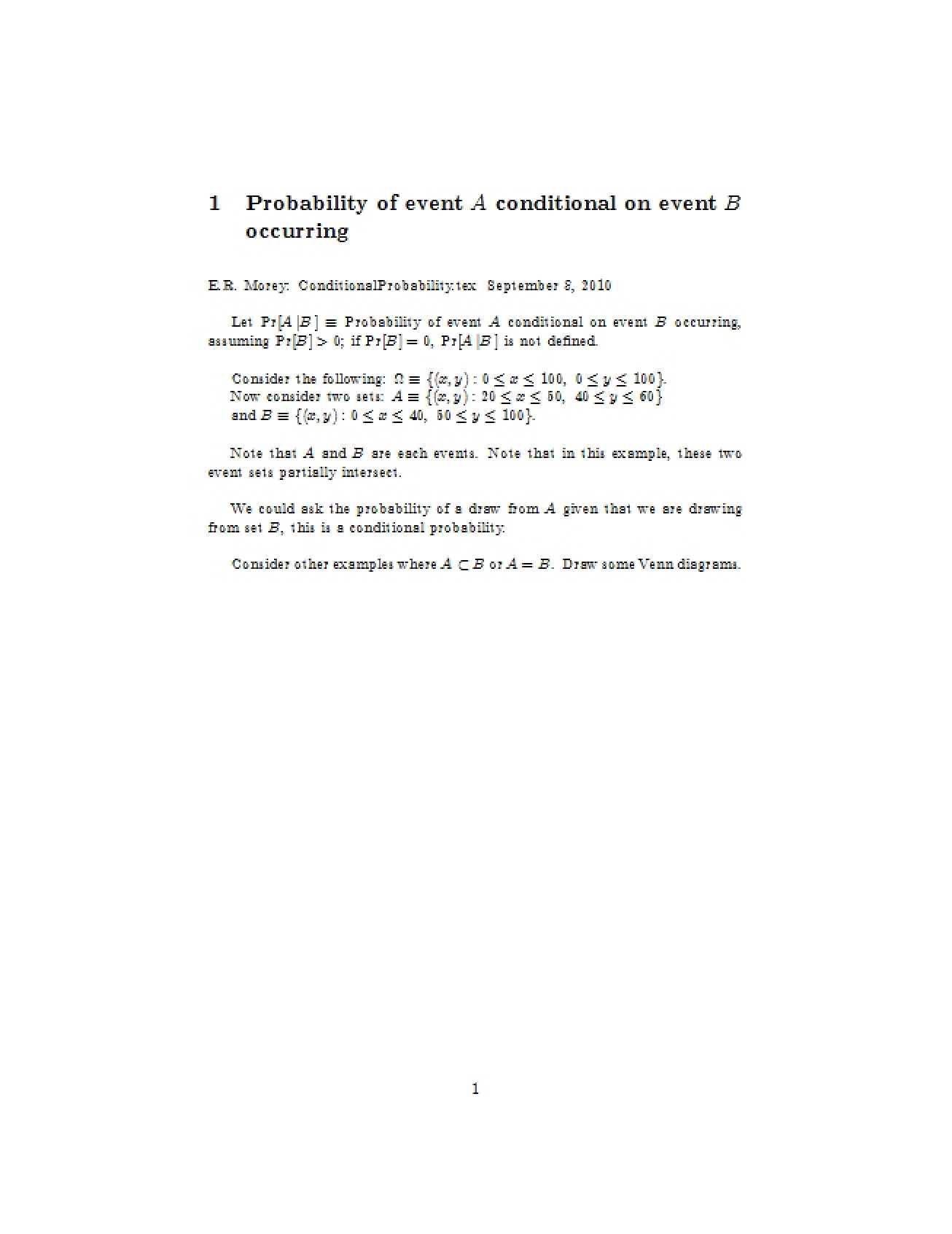 Introduction to Conditional Probability