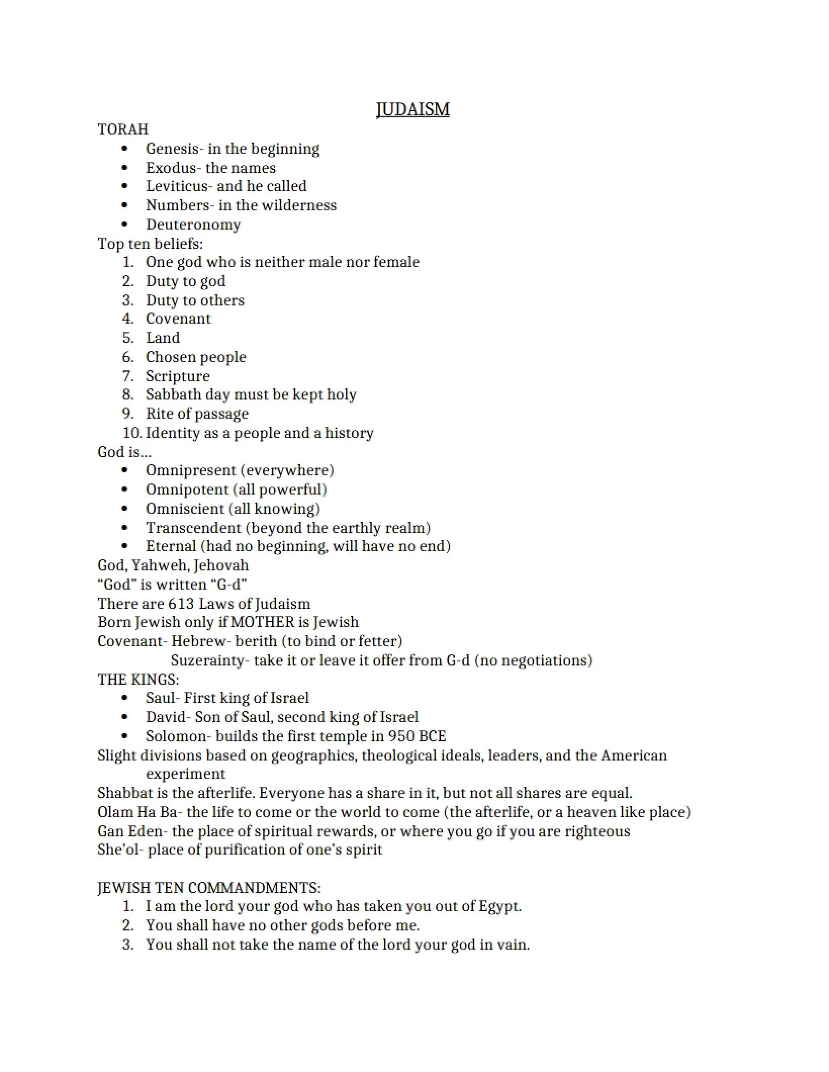 Concepts of Judaism