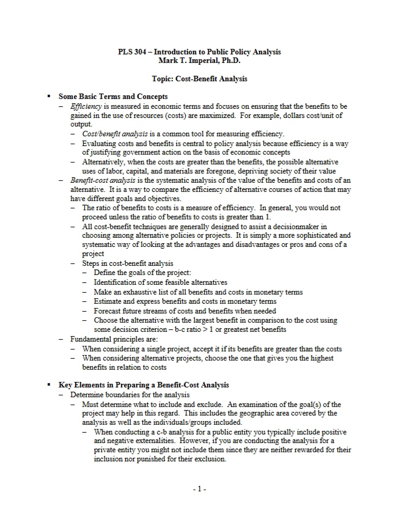 Analysis of Lecture Notes