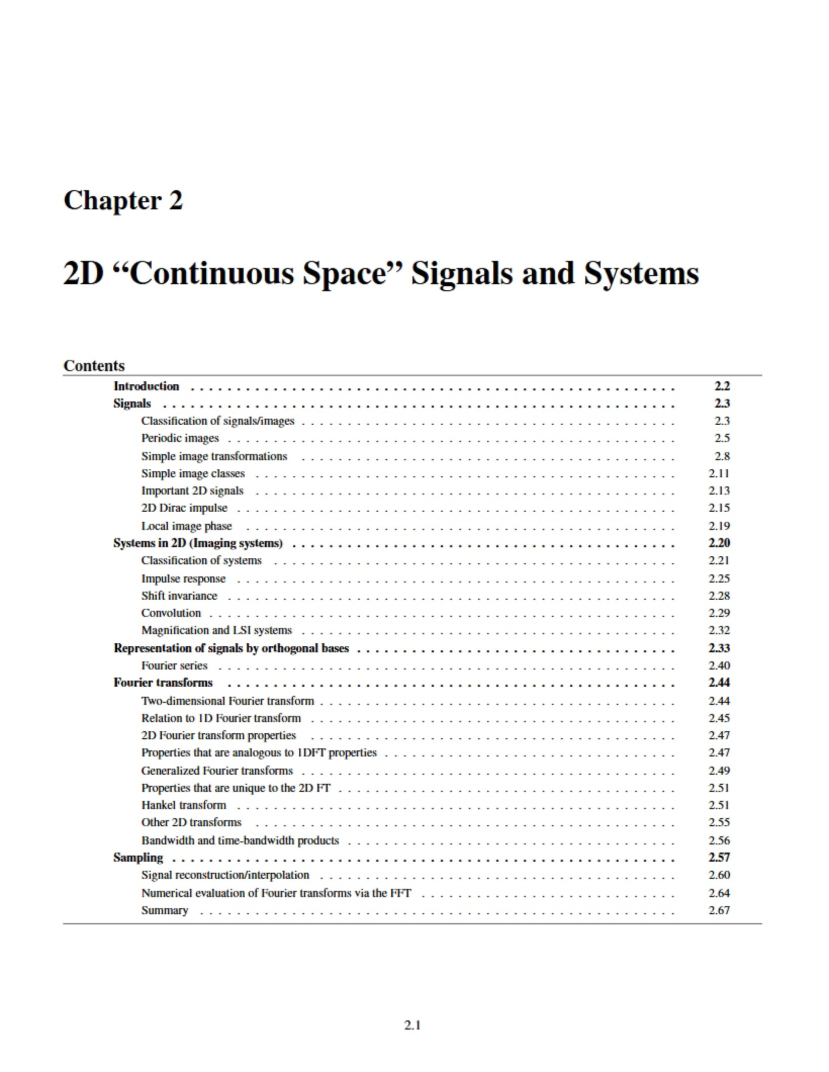2D Continuous Space Signals and Systems Chapter 2