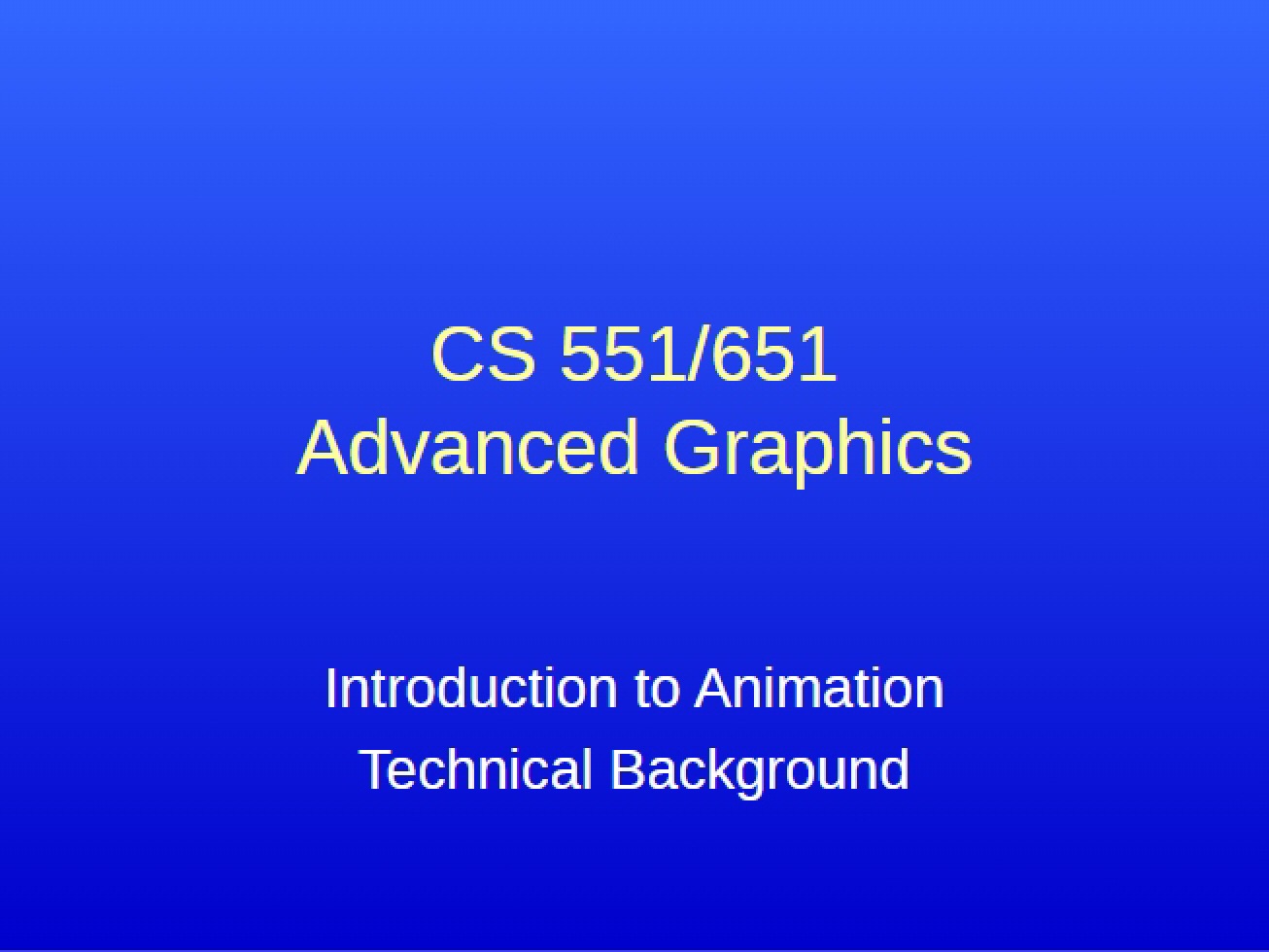 Technical Background for Animation