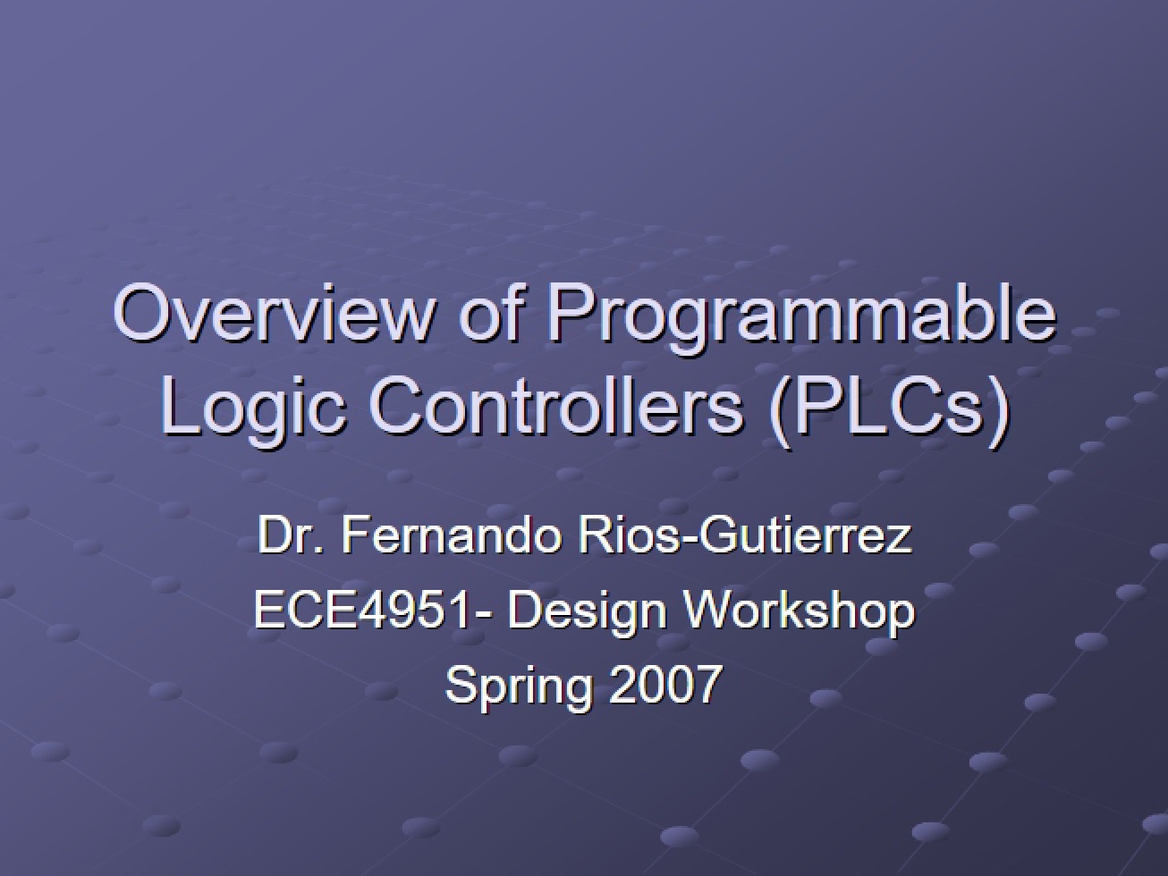 Programmable Logic Controllers Overview