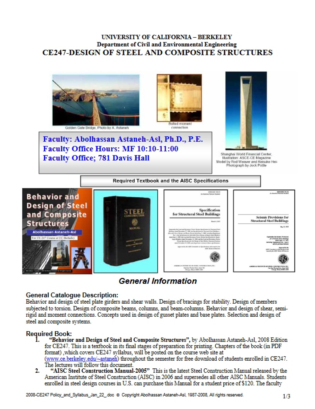 Steel and Composite Design Syllabus