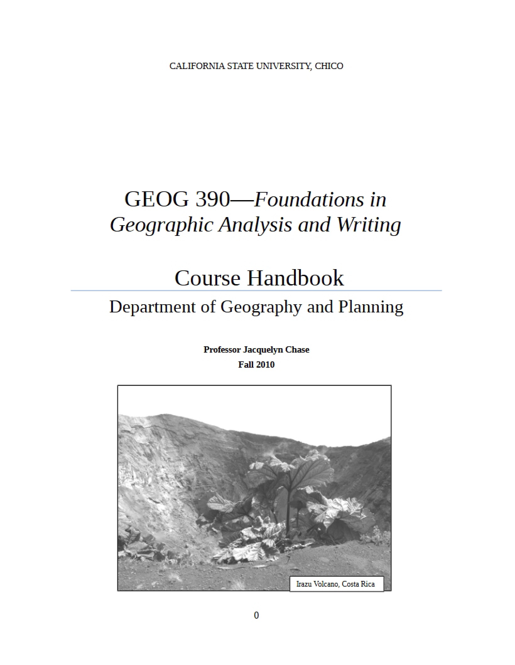 Geographic Analysis and Writing Handbook