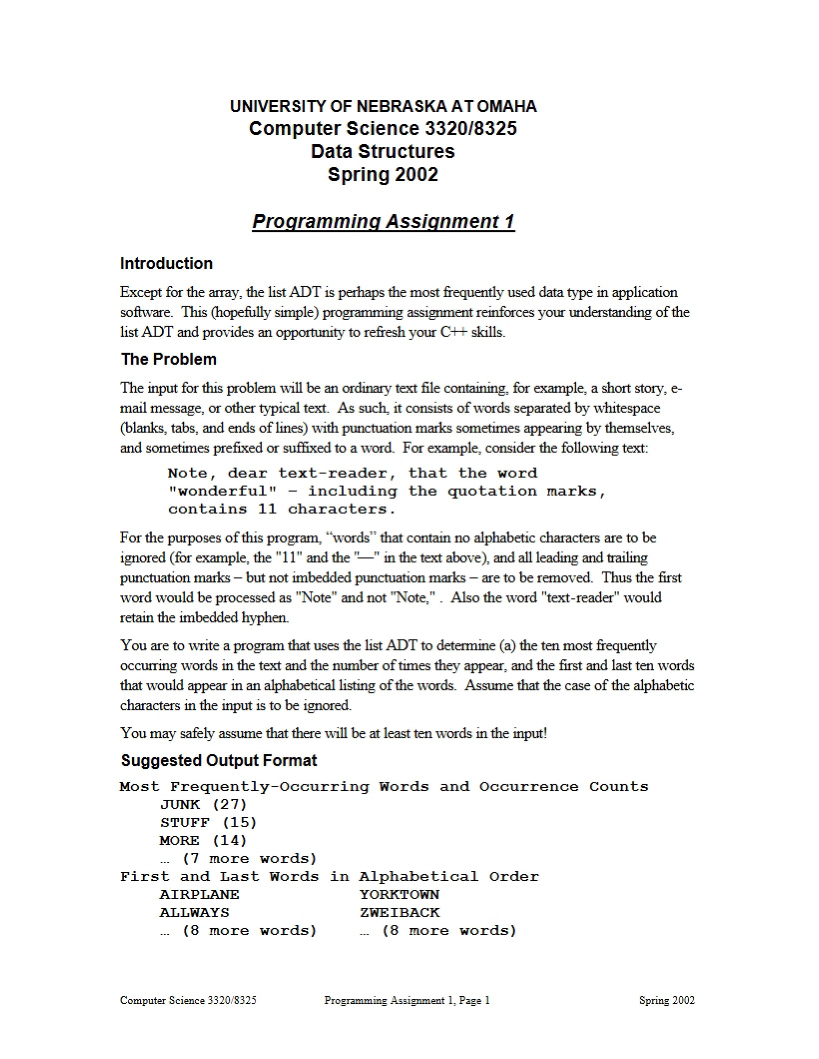Structures of Data