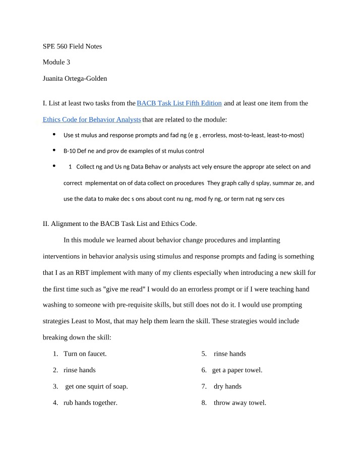SPE 560 Field Notes for Module 3