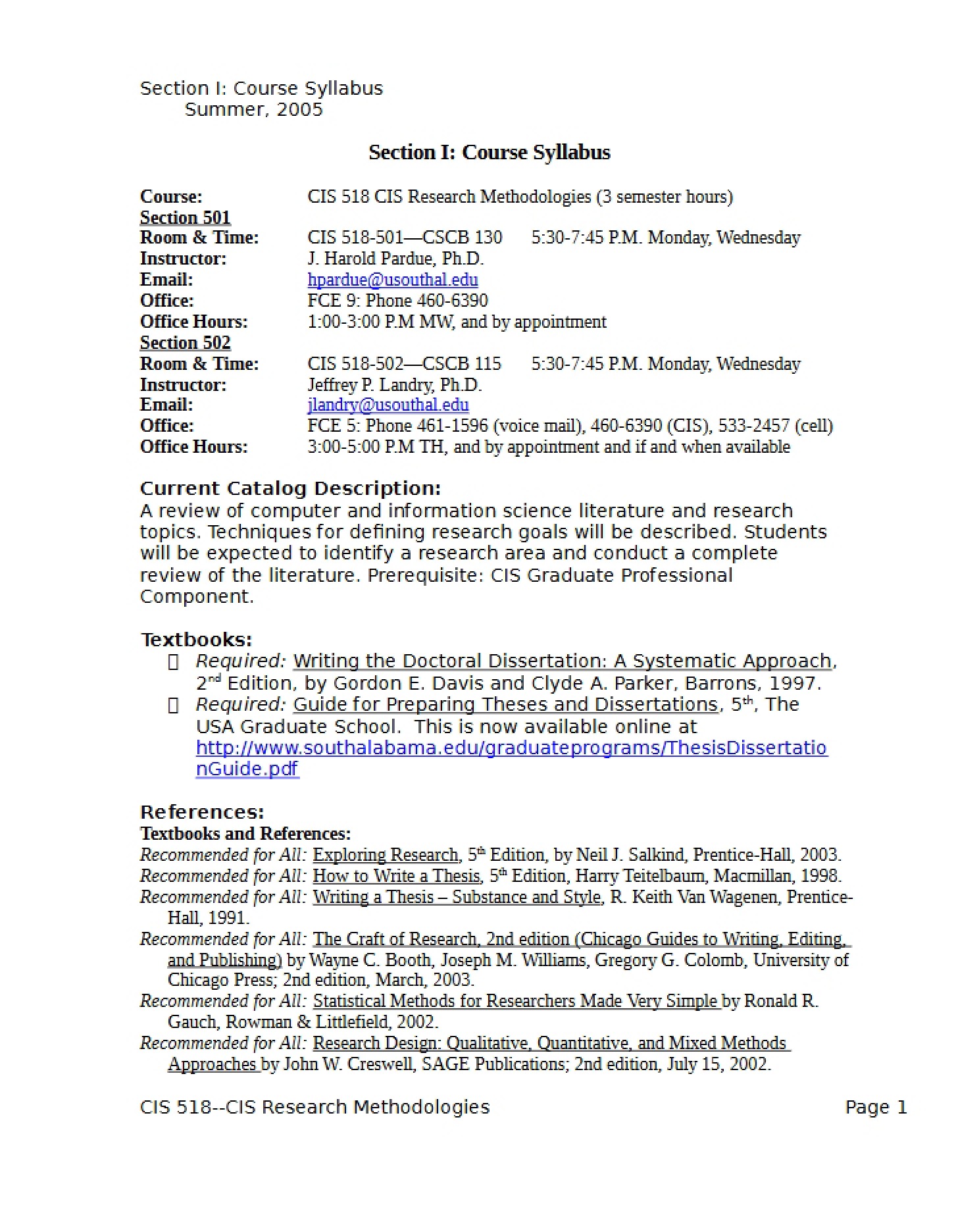 CIS 518 Course Syllabus