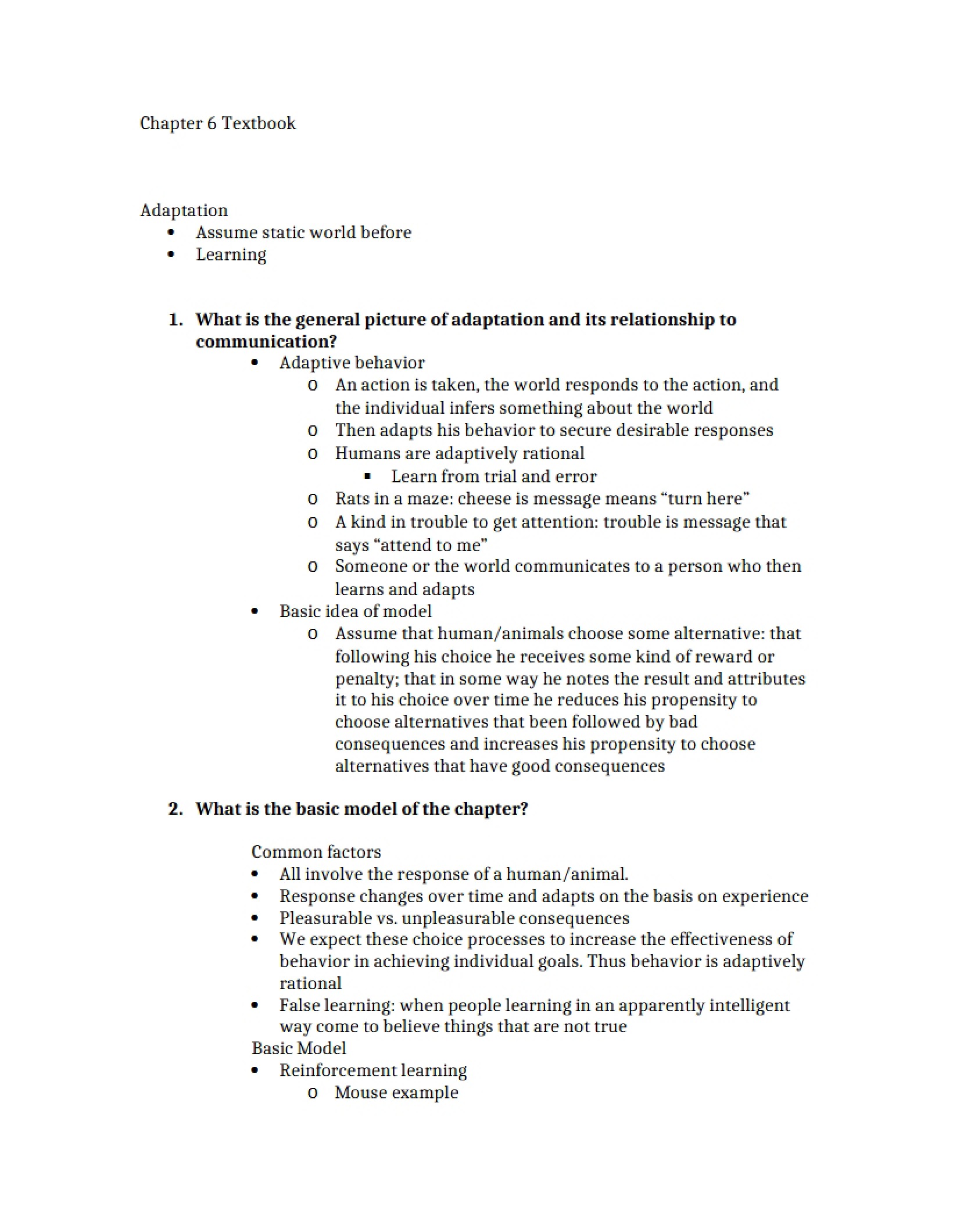 Adaptation Concepts
