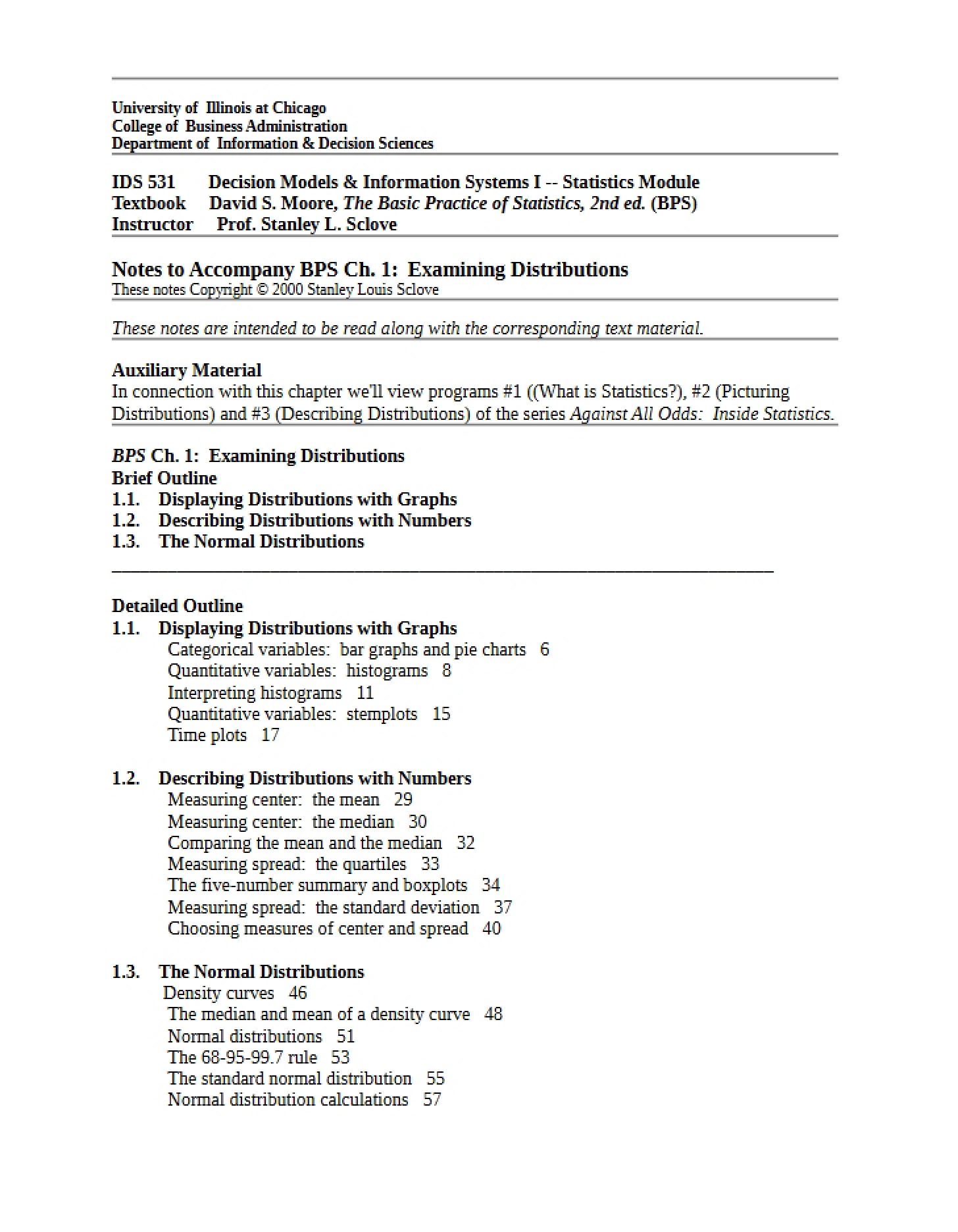 Info Systems and Decision Models I