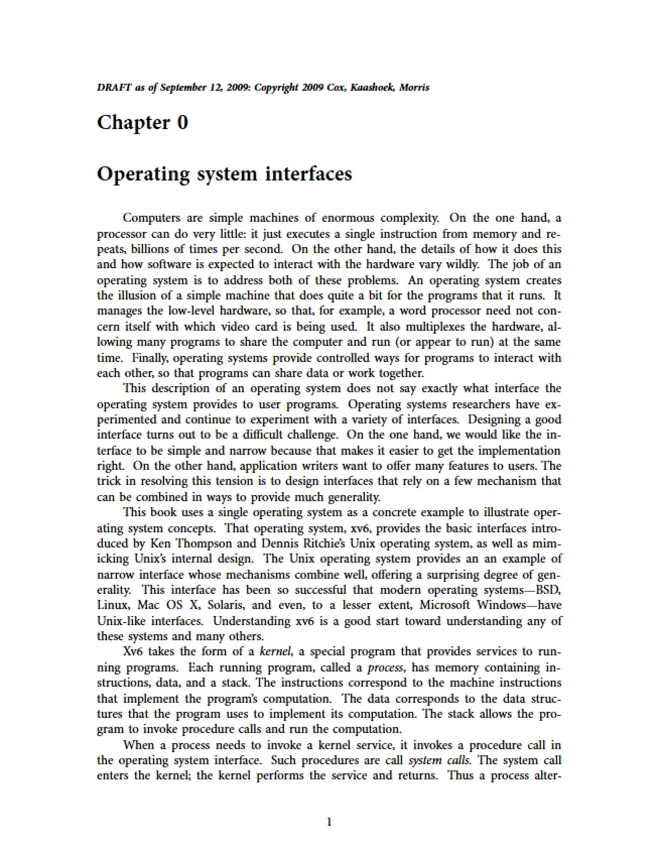 Interfaces for Operating Systems