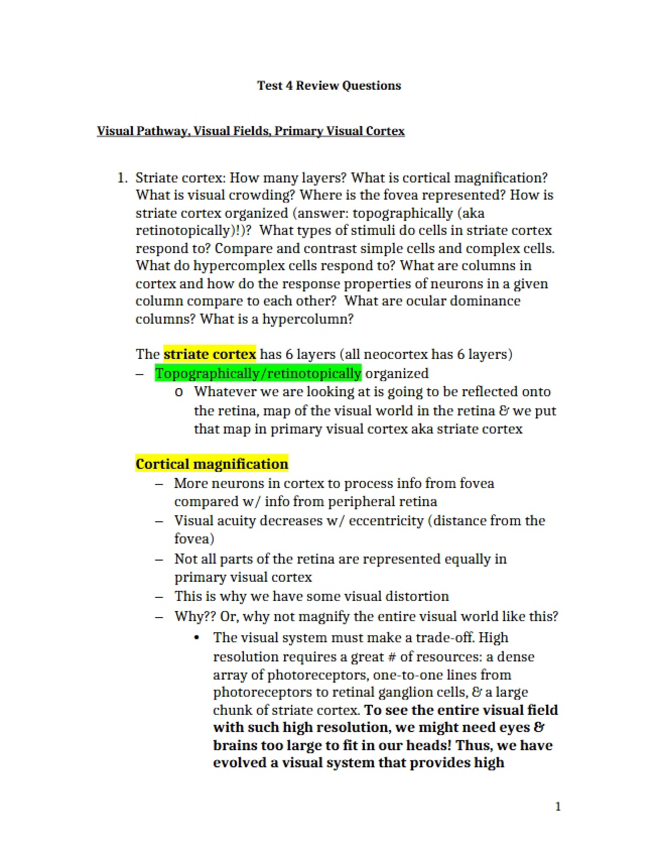 Fourth Test Study Materials