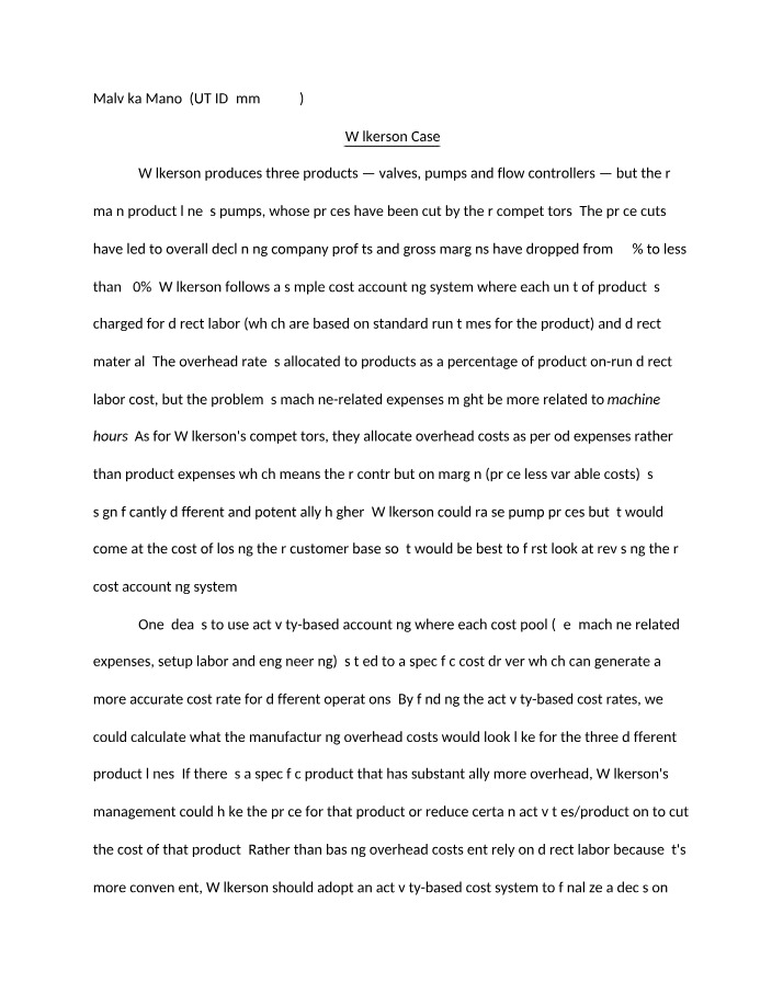 Wilkerson Case Study