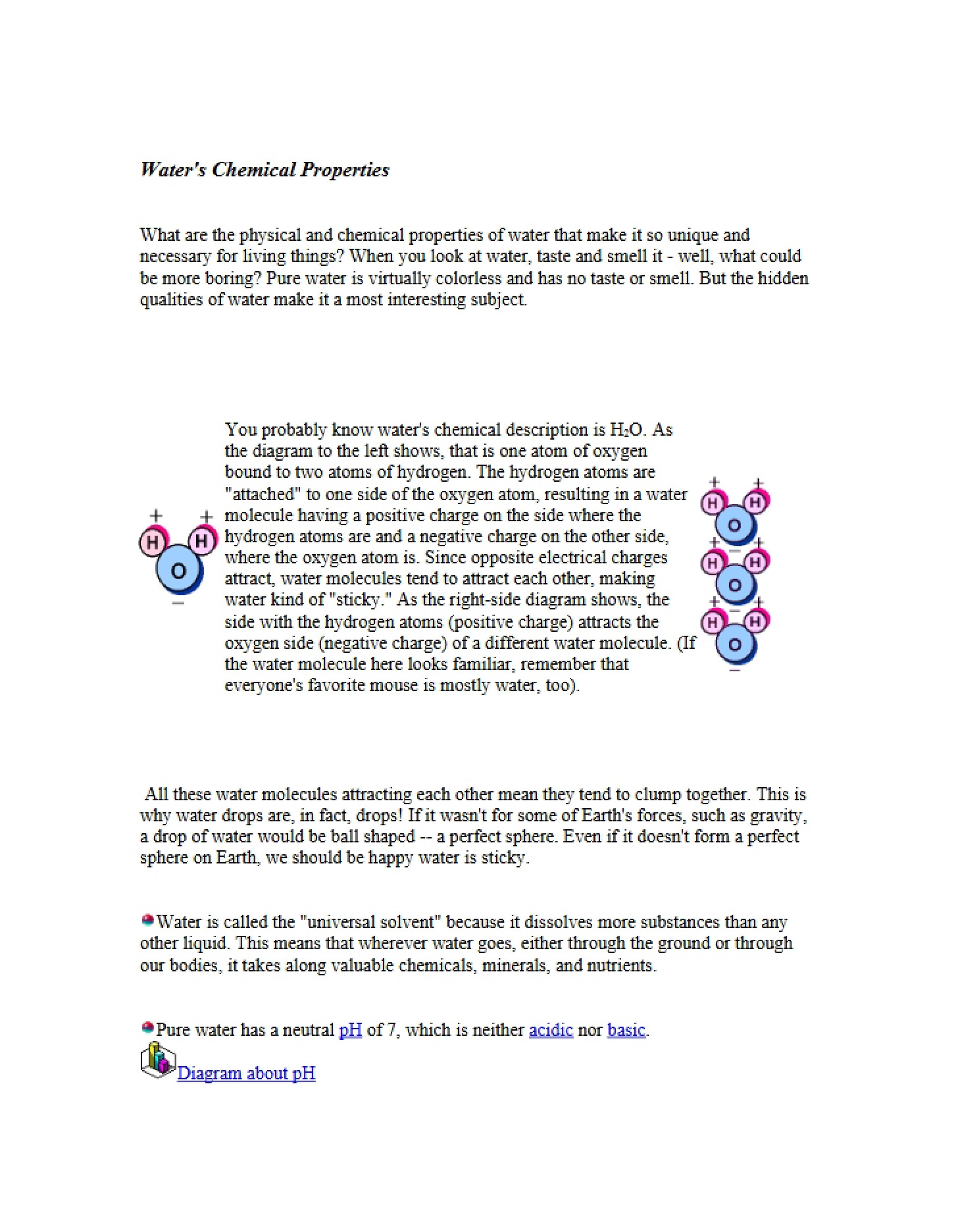 Water Chemical Properties