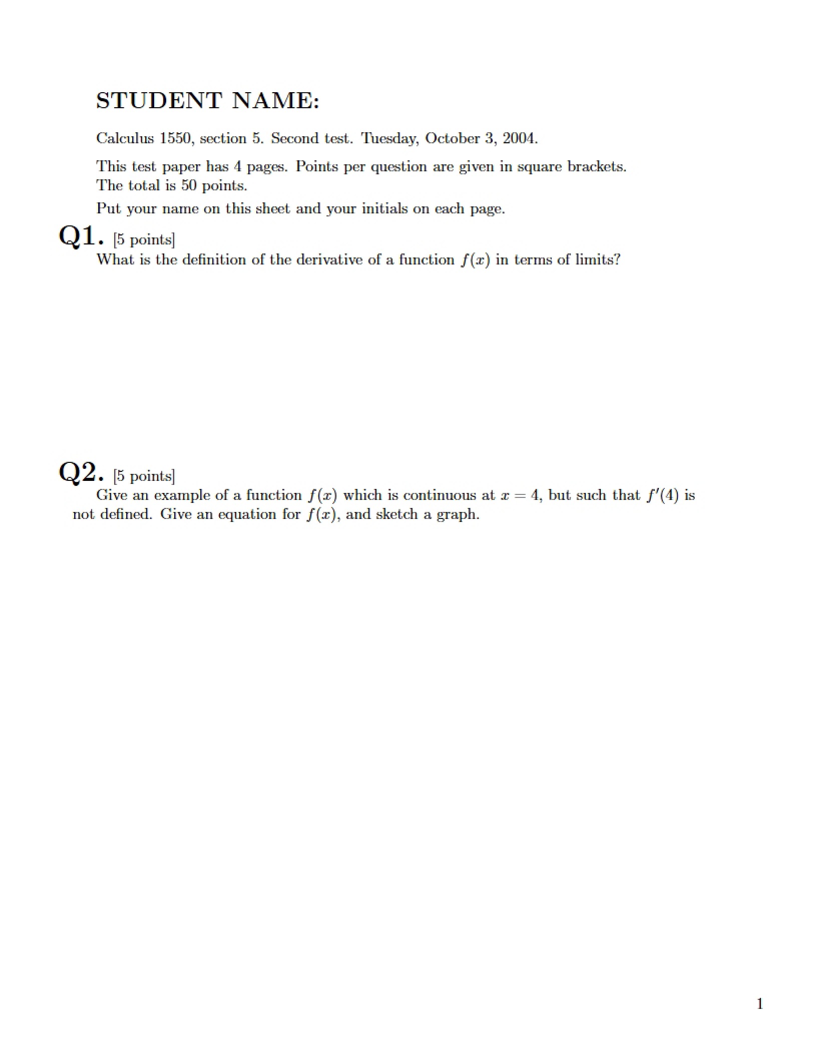 Calculus Study Notes