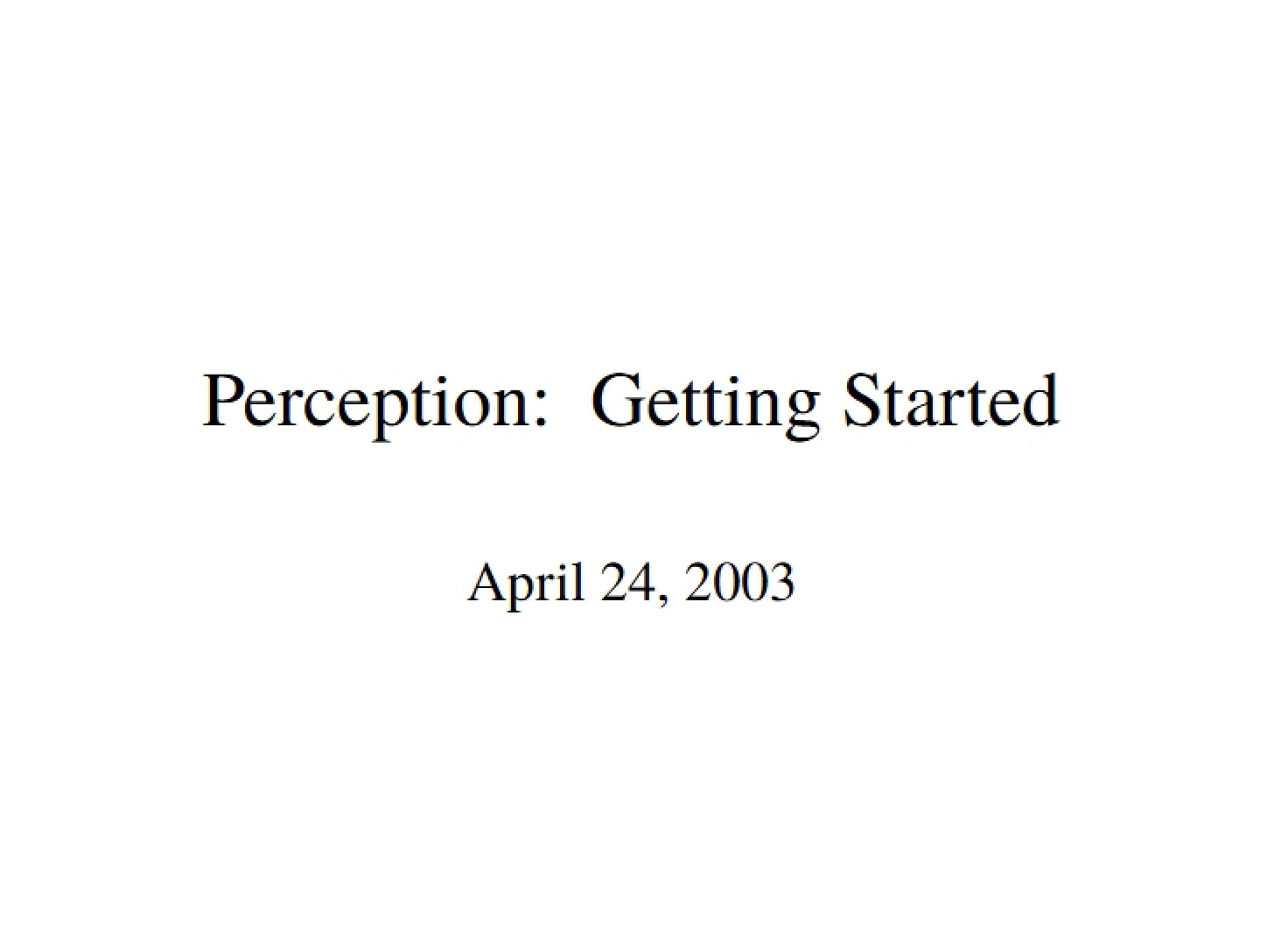Human Perception