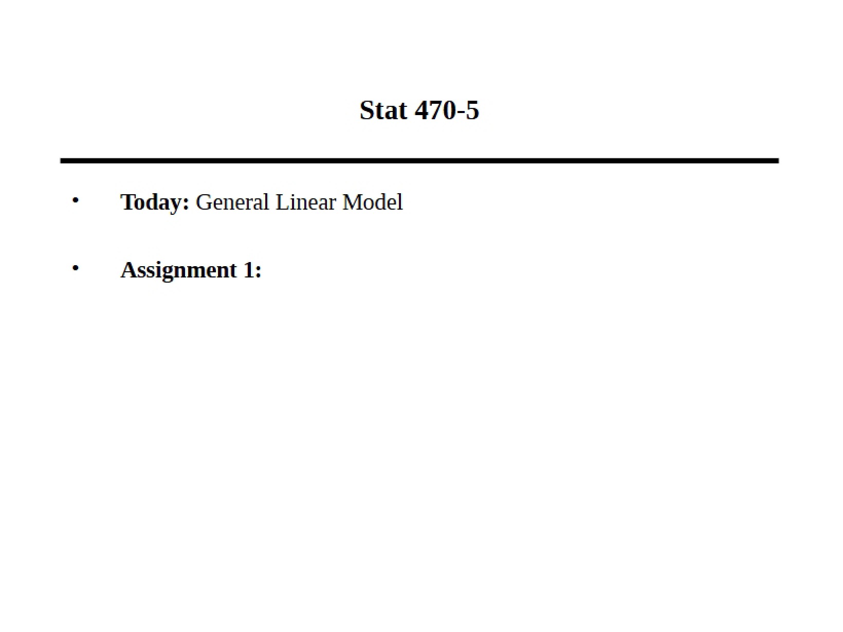 Lecture Five Notes