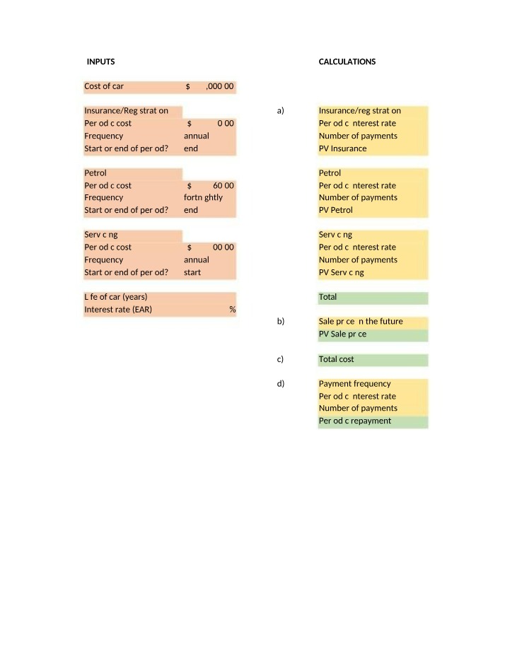 Sample Solutions for Excel Assignment