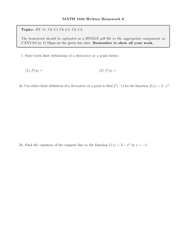 Written Homework 8 - MATH 1040