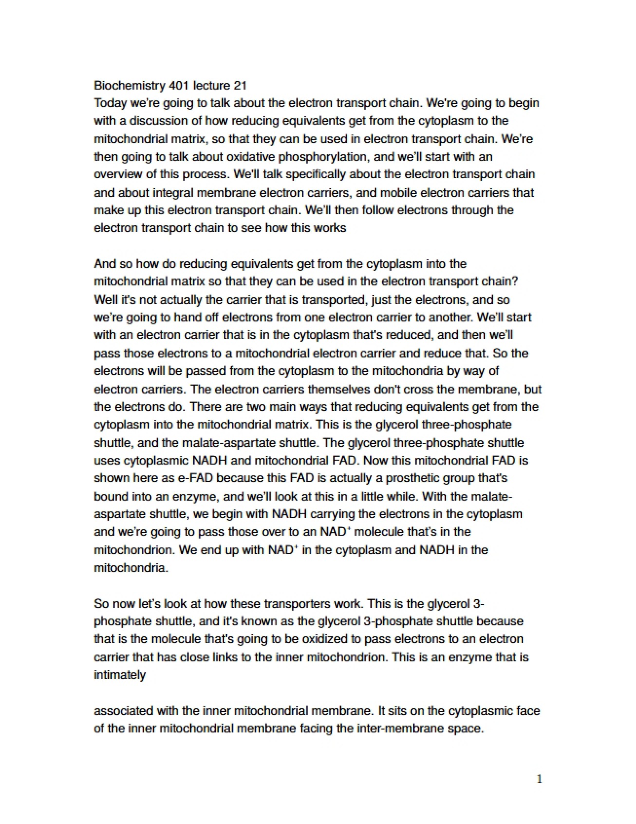 Transcript for Lecture Twenty-One