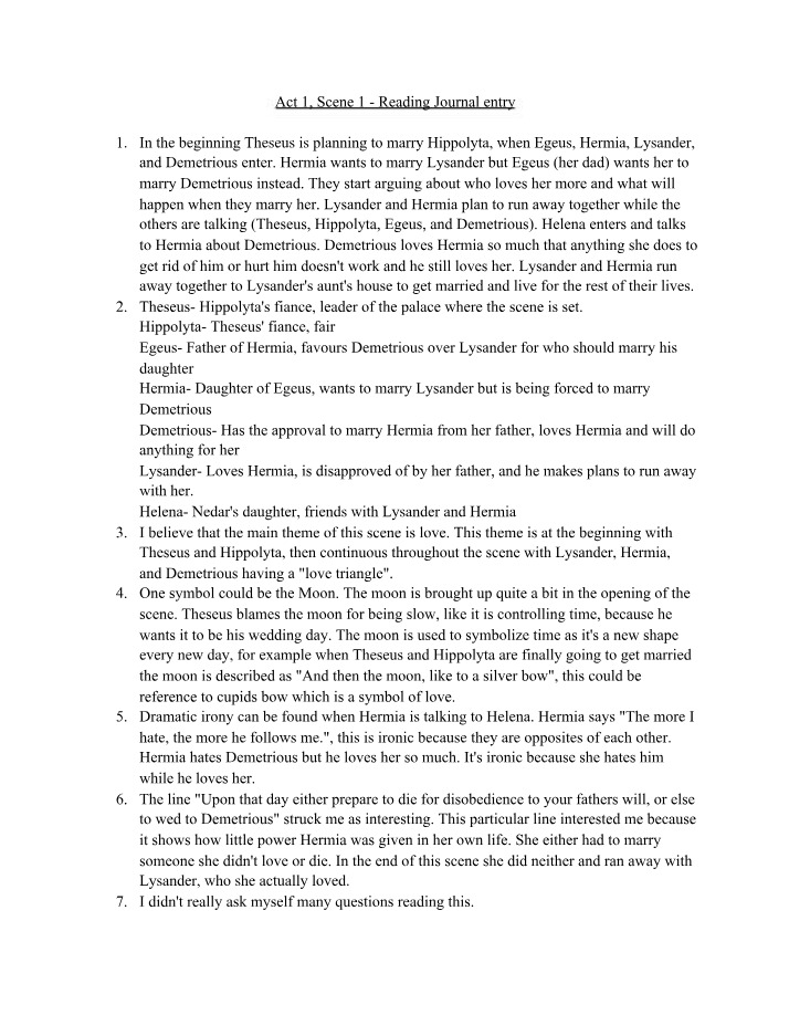 Love and Rebellion - Forbidden Romance in Act 1 Reading Journal
