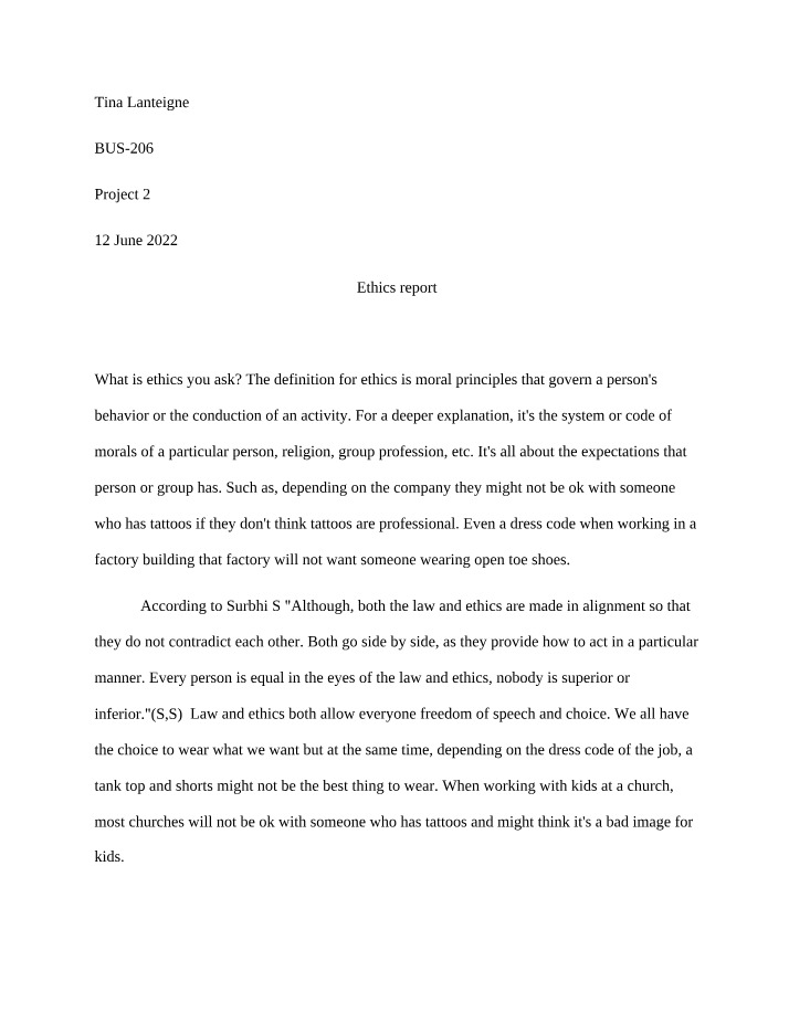 BUS 206 - Project 2