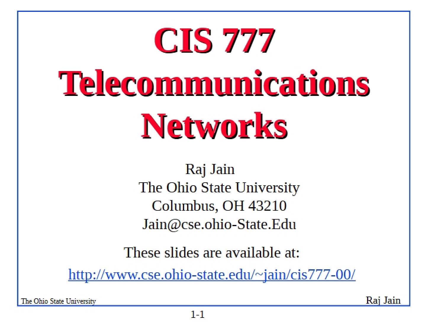 Telecommunications Network Overview