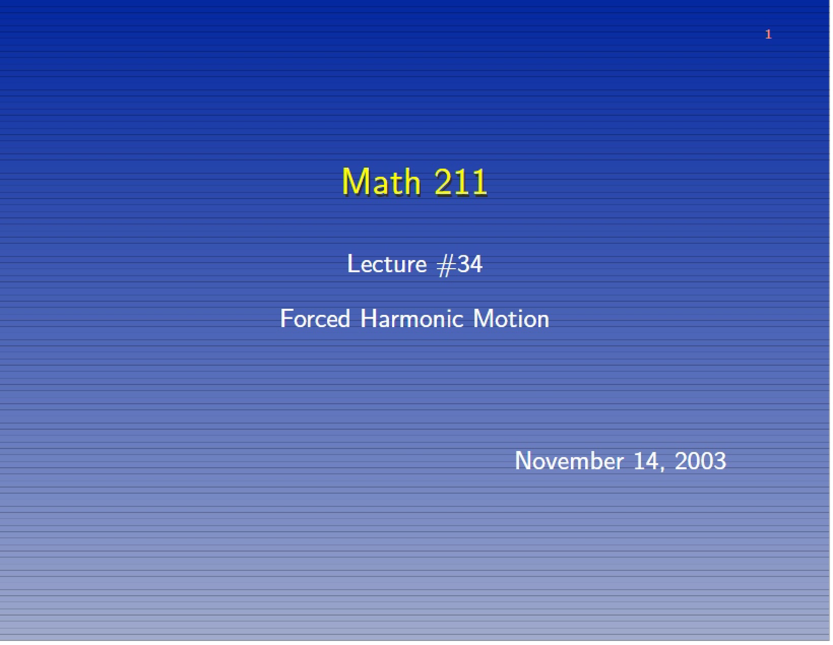 Harmonic Motion Forced