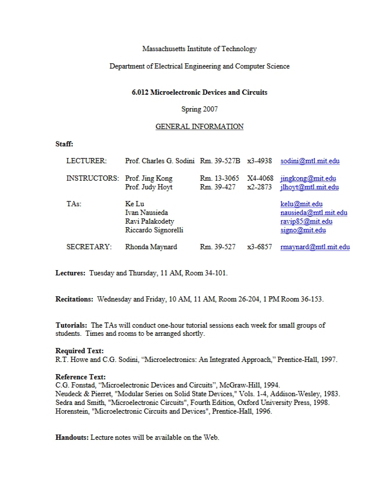 Microelectronic Devices Study Notes