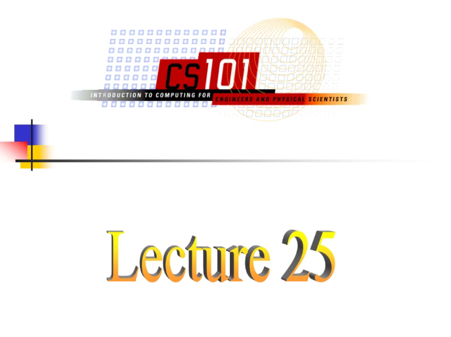 Lecture 25
