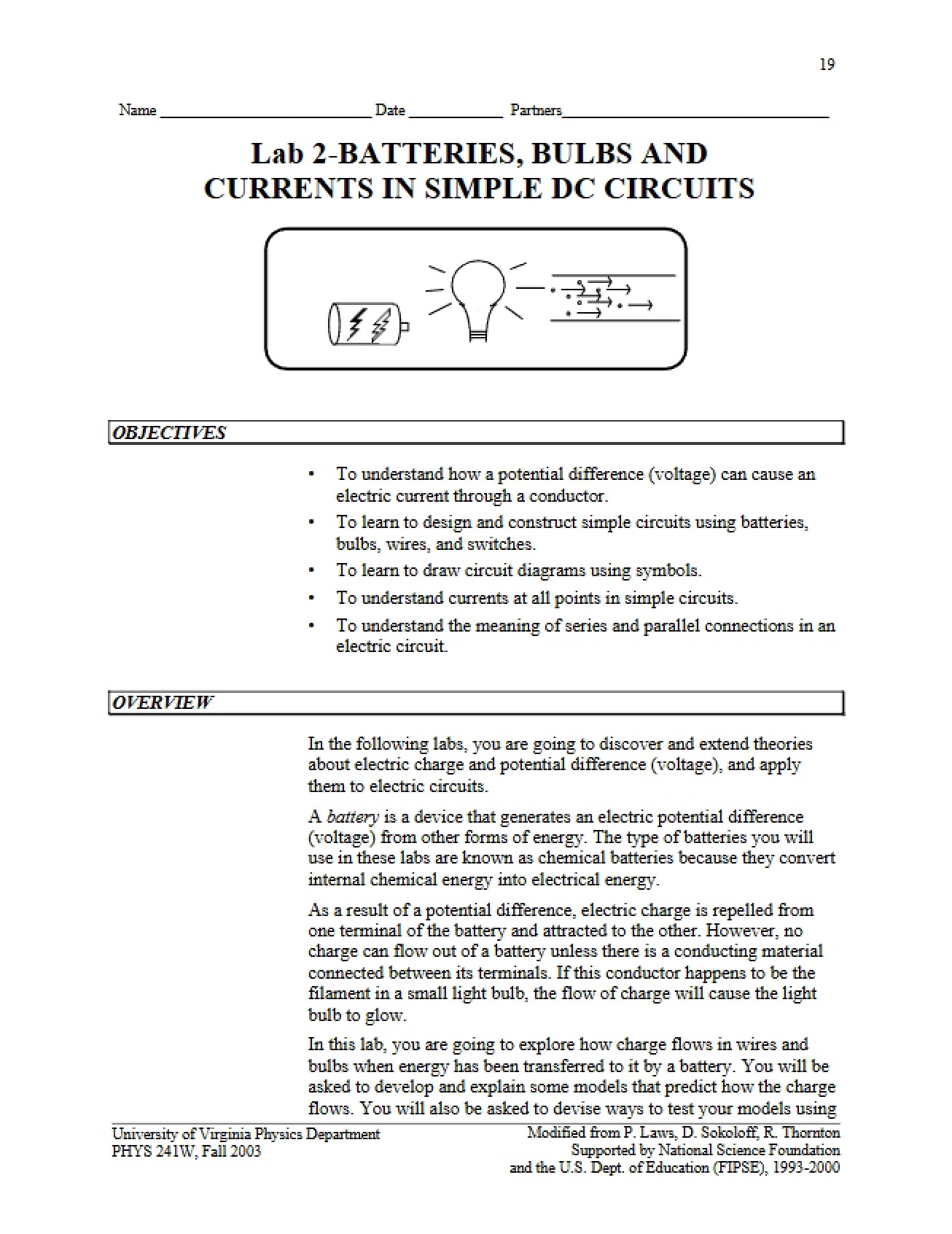 Simple DC Circuits (Batteries, Bulbs, Currents)