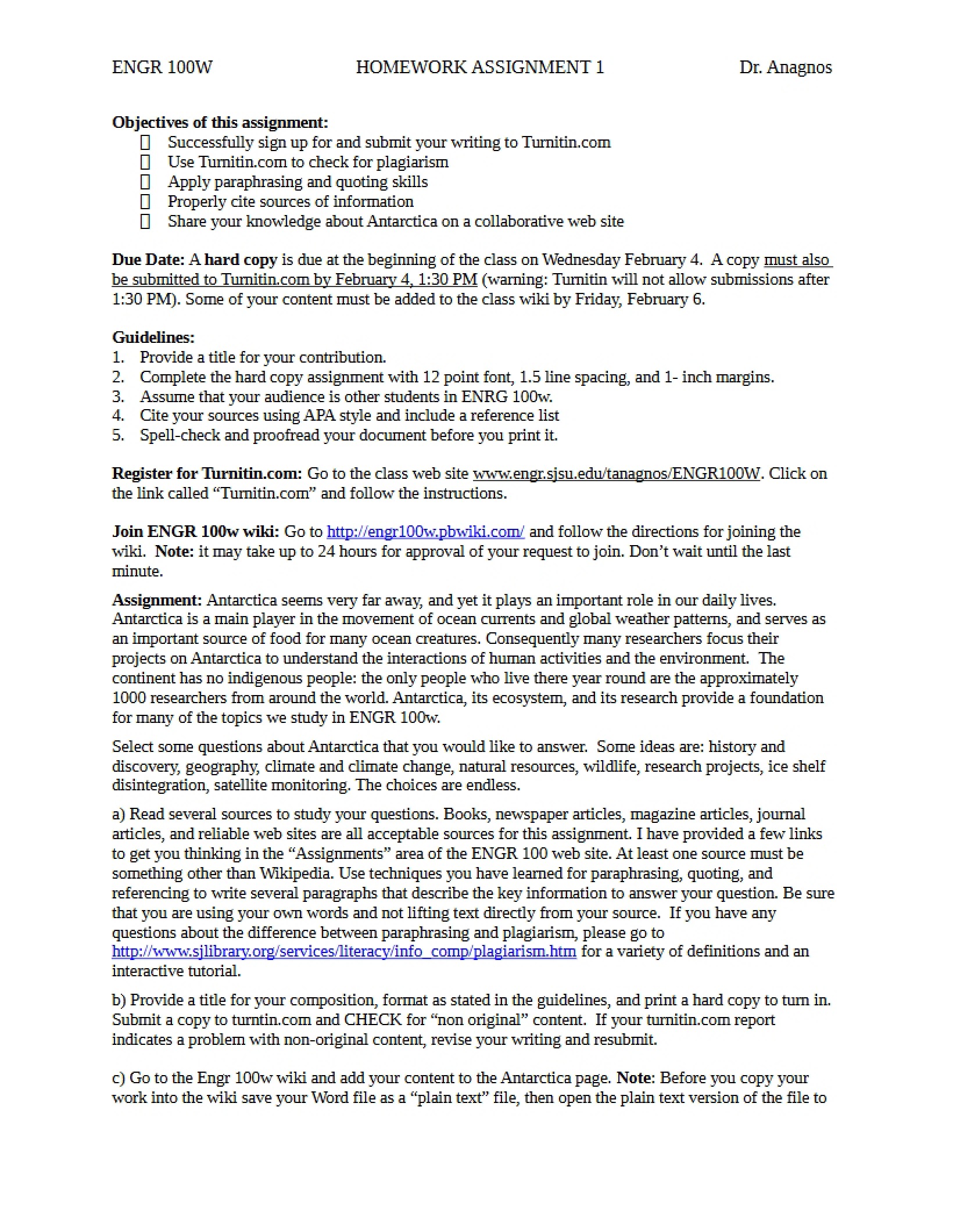 First Homework Task - Engineering Reports