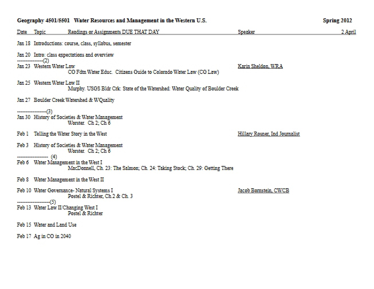 Third Syllabus