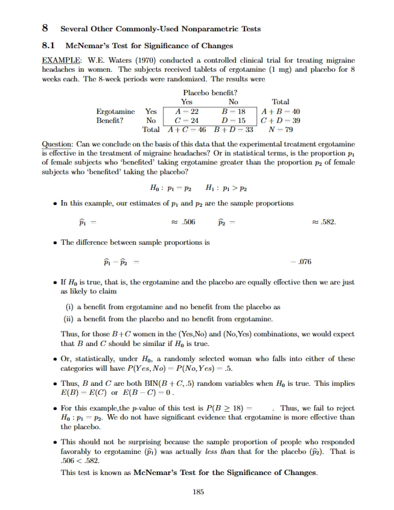 Common Nonparametric Tests