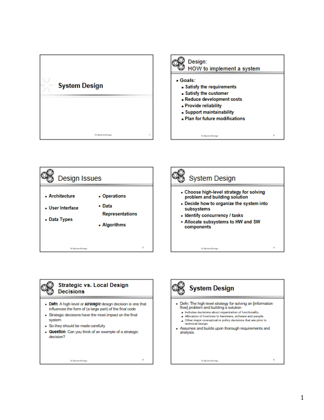 Systems Design Section 14