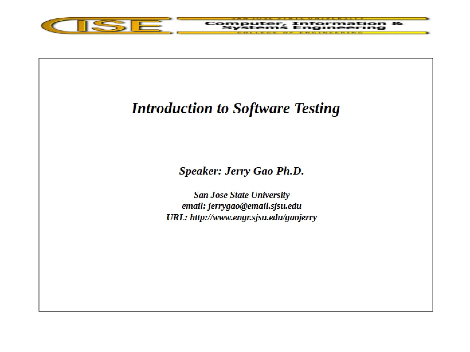 Basics of Testing Software