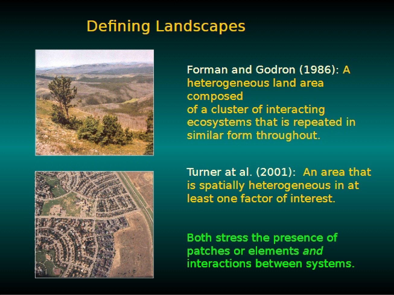 Definition of Landscapes