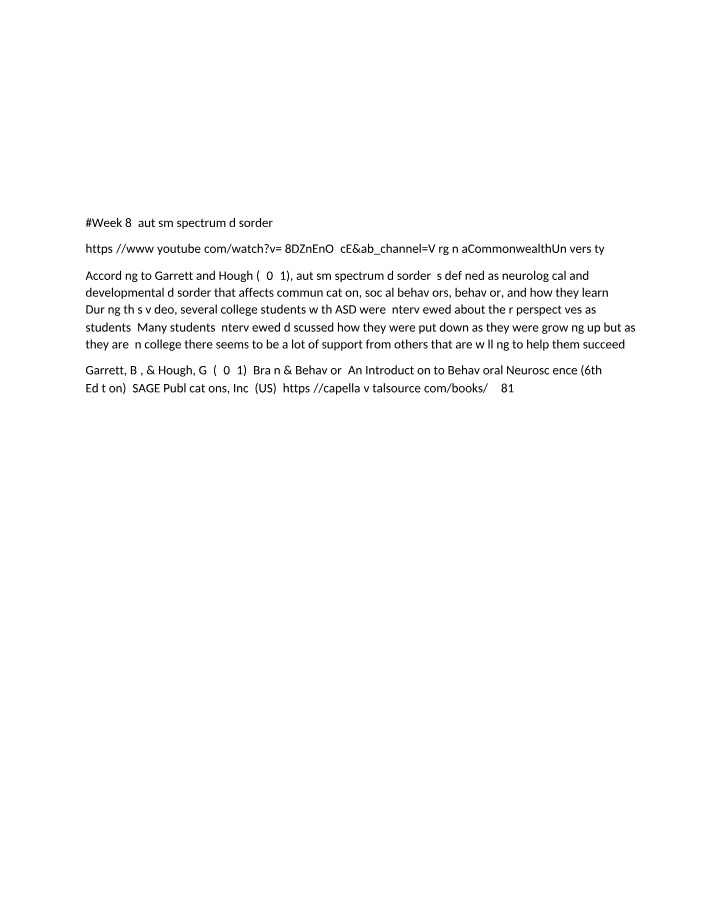 College Insights on Autism Spectrum Disorder