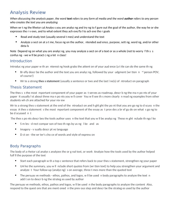 Understanding the Author's Rhetorical Strategies