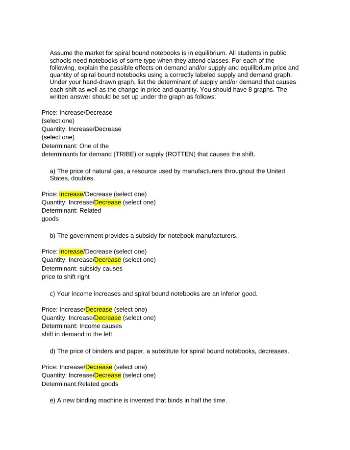 Supply and Demand Determinants for Notebooks