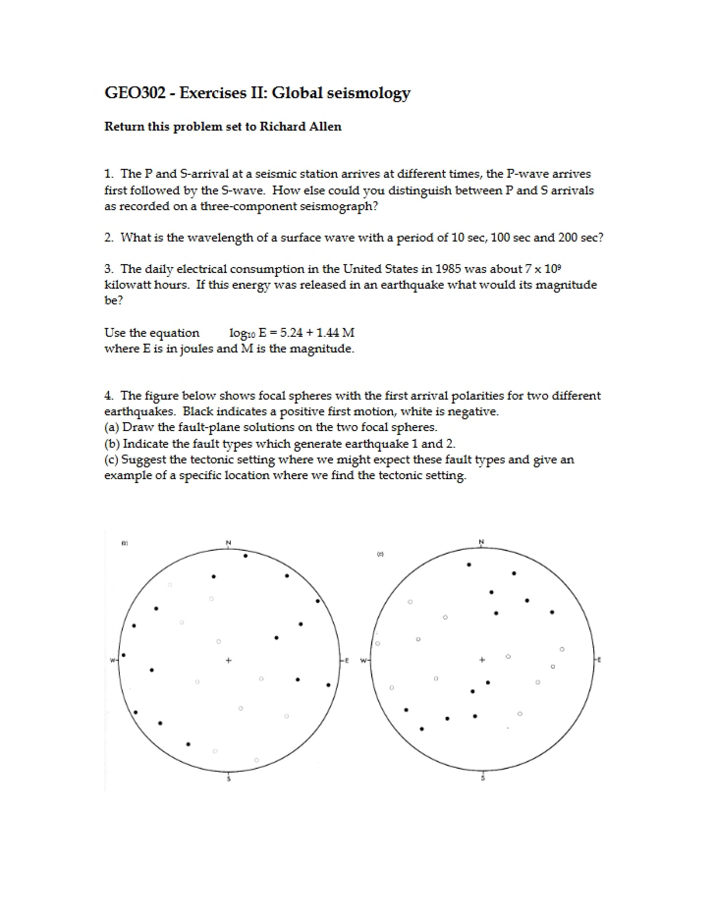 Global Seismology Exercises II