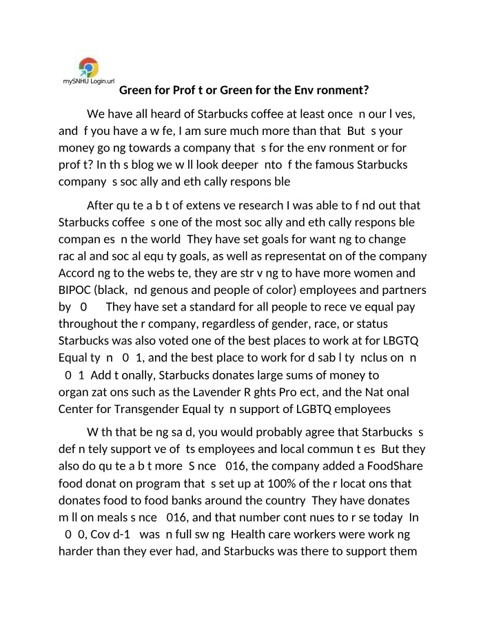 Environment vs Profit - Green for the Environment or Profit