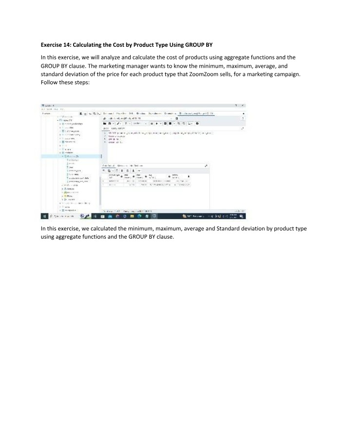 Using GROUP BY to Calculate Cost by Product Type