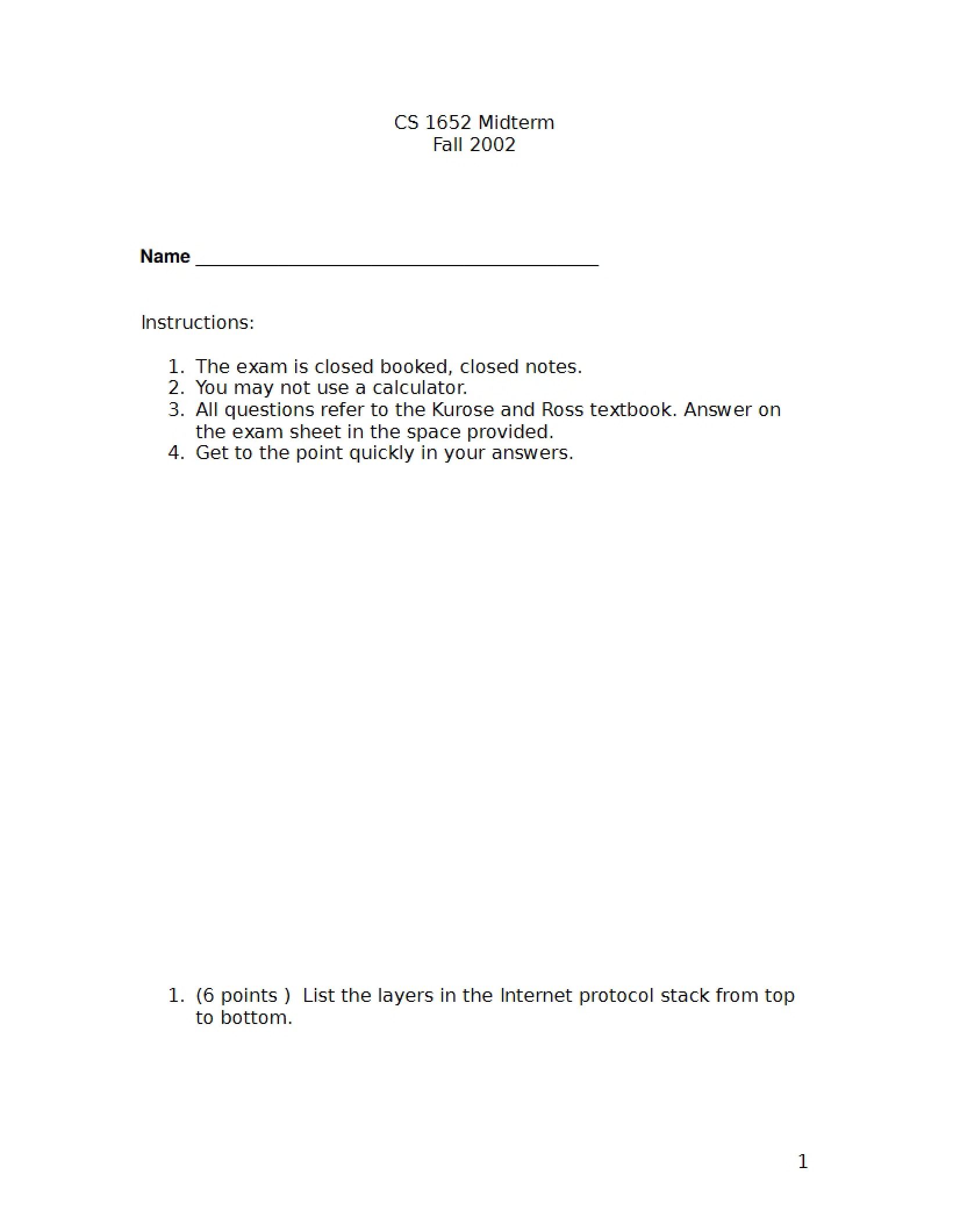 Exam Midterm